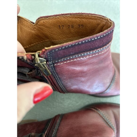 PIKOLINOS Le Mans Burgundy Wine Leather Ankle Boots EU 39 US 8.5 - 9 Western - Picture 8 of 9
